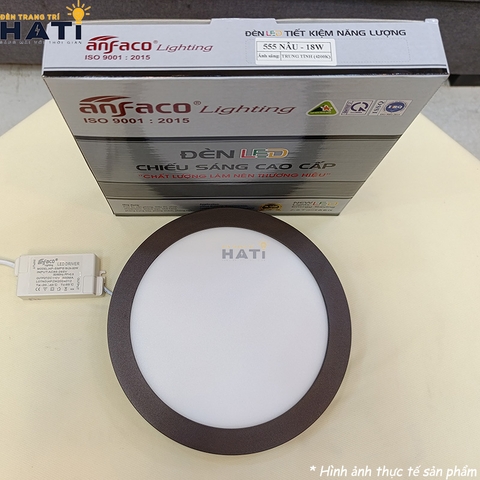 Đèn ốp nổi Anfaco tròn vỏ nâu AFC 555 6w-12w-18w-22w