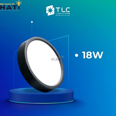 Đèn ốp nổi TLC tròn vỏ đen 6w/12w/18w/24w