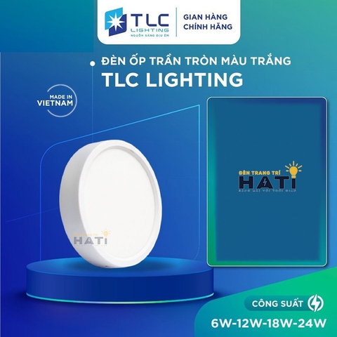 Đèn ốp nổi TLC tròn vỏ trắng 6w/12w/18w/24w