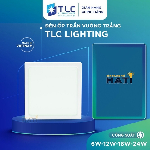 Đèn ốp nổi TLC vuông vỏ trắng 6w/12w/18w/24w