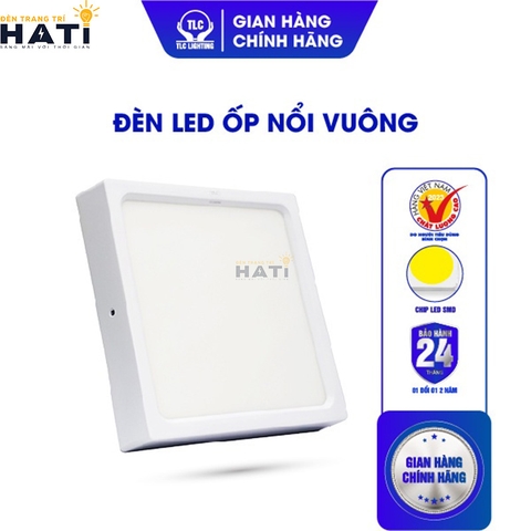 Đèn ốp nổi TLC vuông vỏ trắng 6w/12w/18w/24w