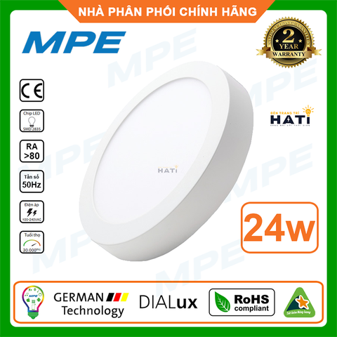 Đèn ốp nổi tròn viền trắng MPE Seri SRPL