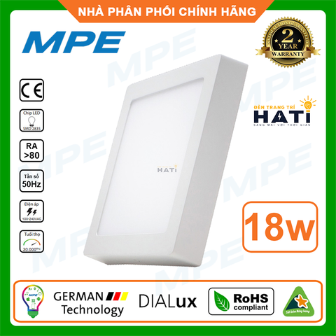 Đèn ốp nổi vuông viền trắng MPE Seri SSPL