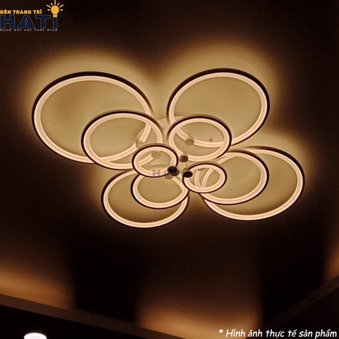 Đèn ốp trần led 10 vòng tròn