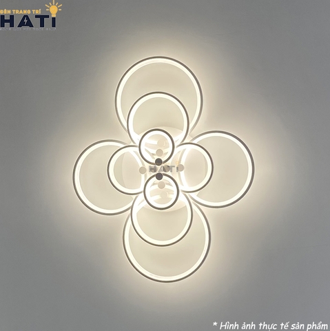 Đèn ốp trần led 10 vòng tròn