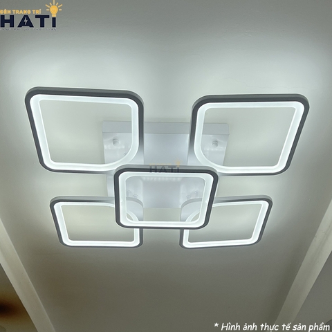 Đèn ốp trần led 5 ô vuông