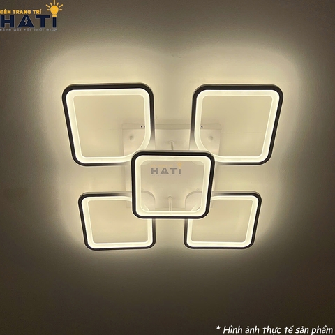 Đèn ốp trần led 5 ô vuông