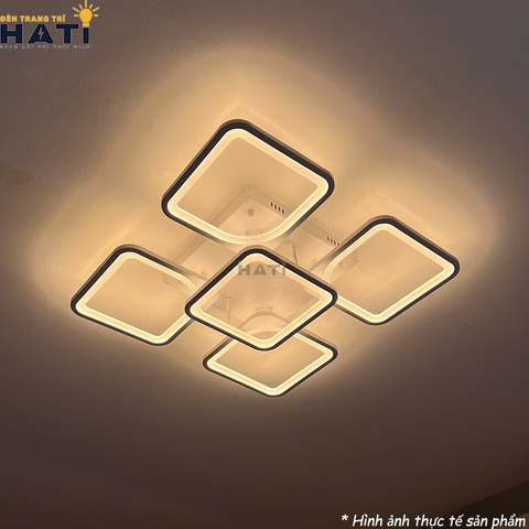 Đèn ốp trần led 5 ô vuông