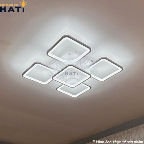 Đèn ốp trần led 5 ô vuông