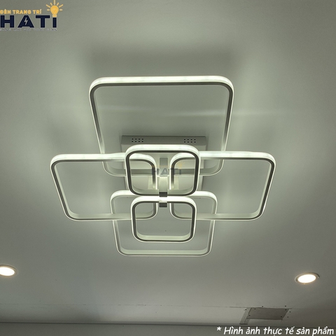 Đèn ốp trần led 6 ô vuông viền ngoài