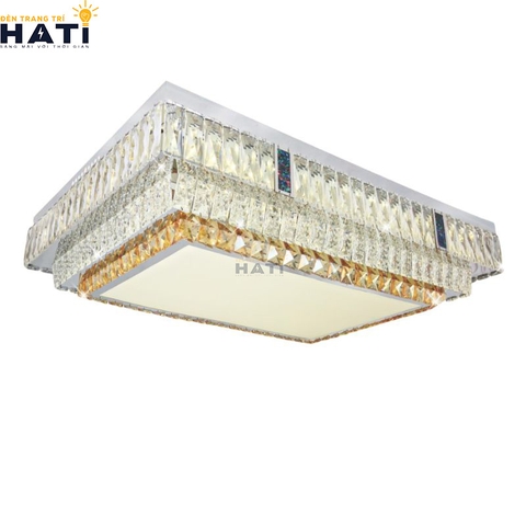 Đèn ốp trần pha lê chữ nhật Khadija