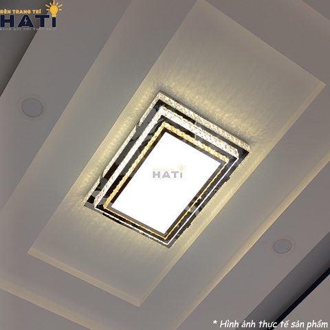 Đèn ốp trần pha lê chữ nhật Khadija