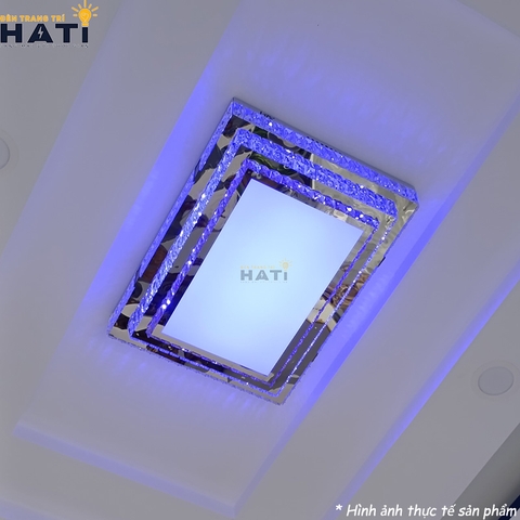 Đèn ốp trần pha lê chữ nhật Khadija