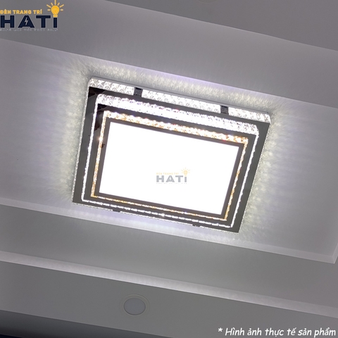 Đèn ốp trần pha lê chữ nhật Khadija