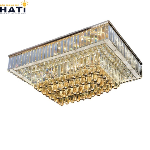 Đèn ốp trần pha lê chữ nhật Minu