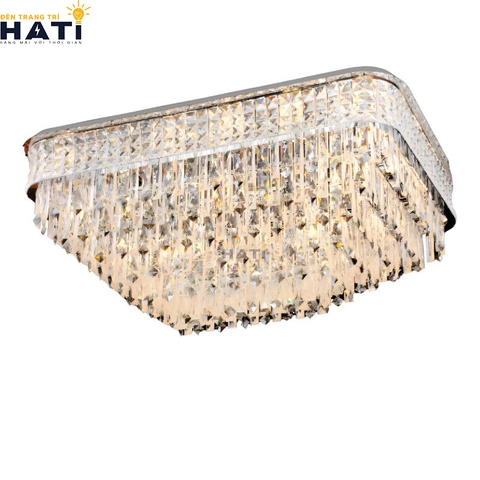 Đèn ốp trần pha lê chữ nhật Tavian