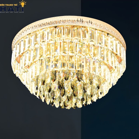 Đèn ốp trần pha lê tròn Bramwell