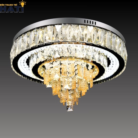 Đèn ốp trần pha lê tròn Caspar