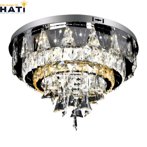 Đèn ốp trần pha lê tròn Cedric