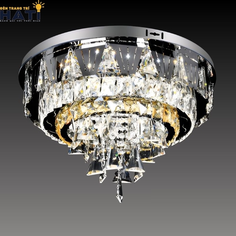 Đèn ốp trần pha lê tròn Cedric