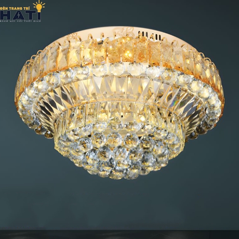 Đèn ốp trần pha lê tròn Darnell