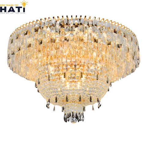 Đèn ốp trần pha lê tròn Ellery
