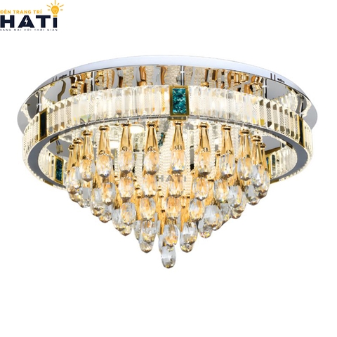 Đèn ốp trần pha lê tròn Emrys