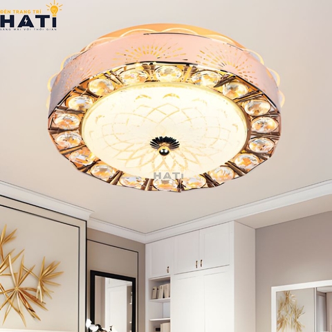 Đèn ốp trần pha lê tròn Fenton