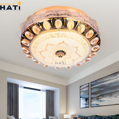 Đèn ốp trần pha lê tròn Garrik