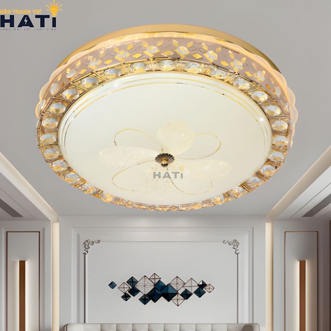 Đèn ốp trần pha lê tròn Hamish