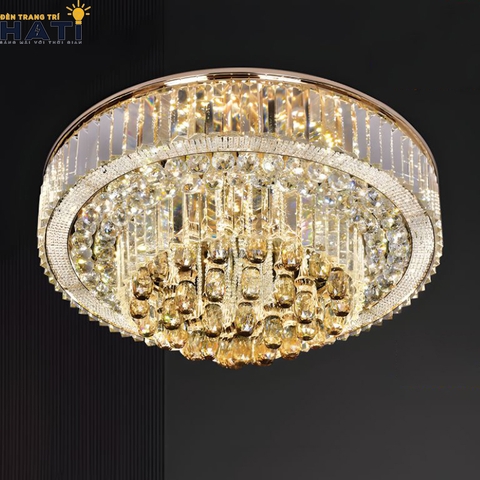 Đèn ốp trần pha lê tròn Minu