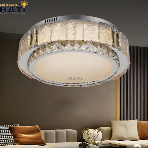 Đèn ốp trần pha lê tròn Theron