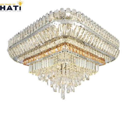 Đèn ốp trần pha lê vuông Aisha 800mm
