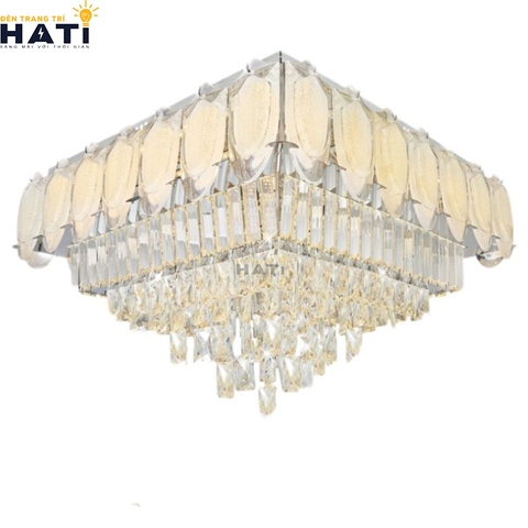 Đèn ốp trần pha lê vuông Barty