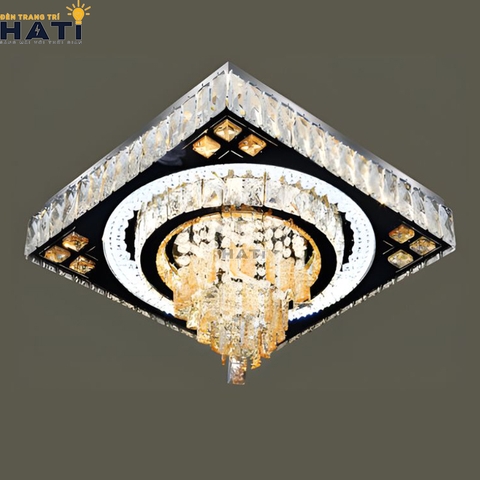 Đèn ốp trần pha lê  vuông Bastian