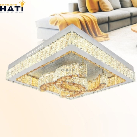 Đèn ốp trần pha lê vuông Chava