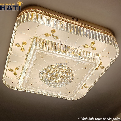 Đèn ốp trần pha lê Vuông Dilim