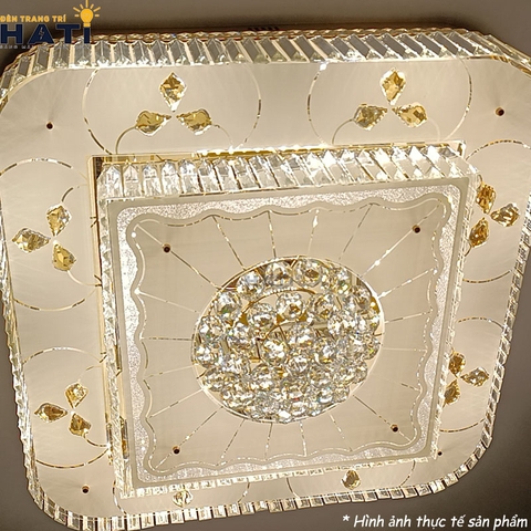 Đèn ốp trần pha lê Vuông Dilim