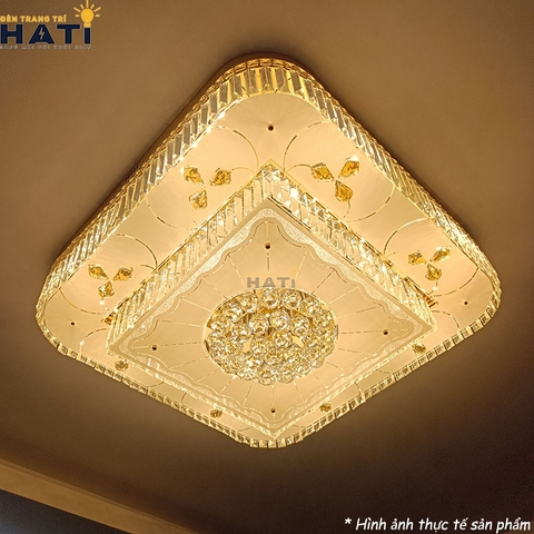Đèn ốp trần pha lê Vuông Dilim