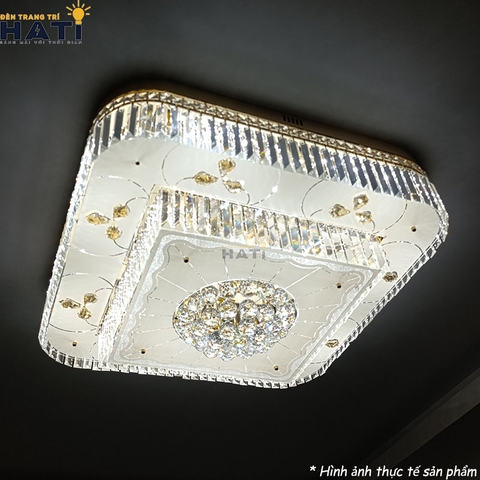 Đèn ốp trần pha lê Vuông Dilim