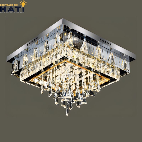 Đèn ốp trần pha lê  vuông Leorix