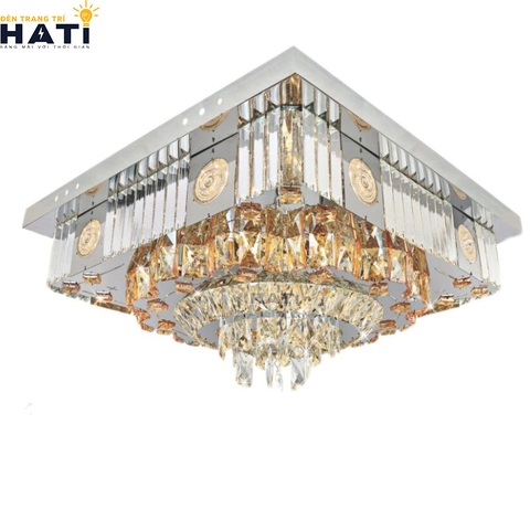 Đèn ốp trần pha lê vuông Maby 600mm