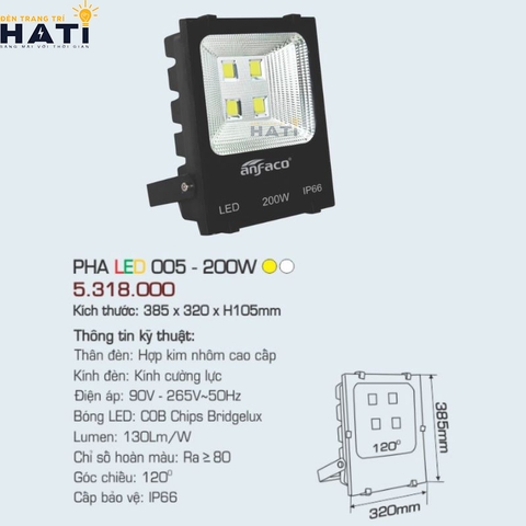 Đèn pha led Anfaco 005 10w-20w-30w-50w-100w-150w-200w