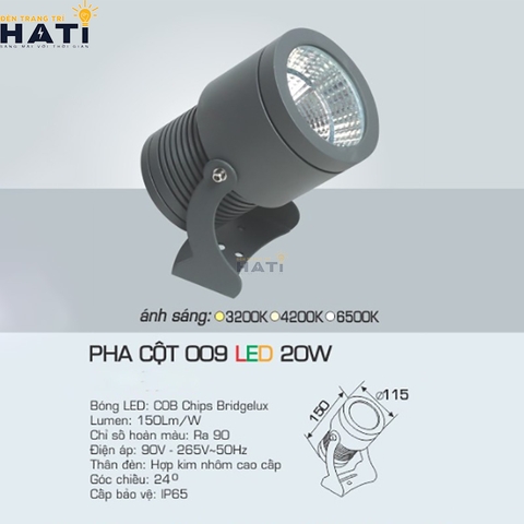 Đèn pha mặt dựng Anfaco PHA CỘT 009 3w - 5w - 7w - 10w - 15w - 20w - 30w