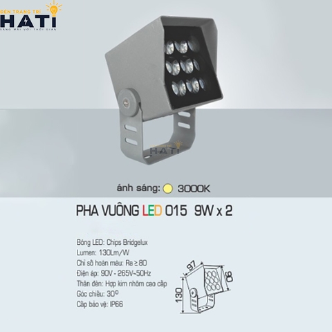 Đèn pha mặt dựng Anfaco PHA VUÔNG 015 4w - 6w - 9w - 12w