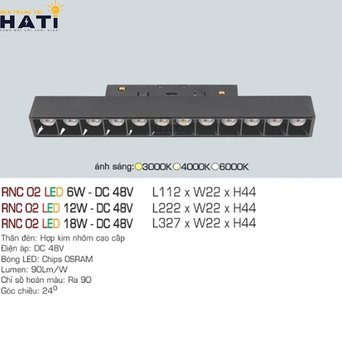 Đèn ray nam châm Anfaco RNC 02 6w - 12w - 18w