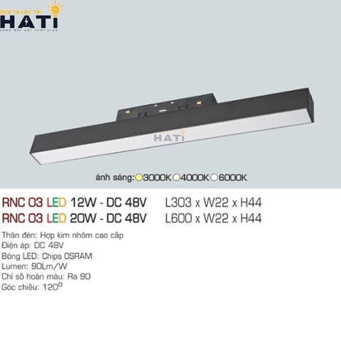Đèn ray nam châm Anfaco RNC 03 12w - 20w
