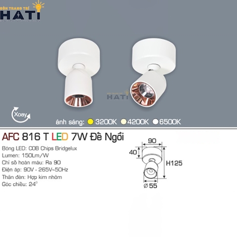 Đèn rọi đế ngồi Anfaco AFC 816 màu trắng - đen 7w