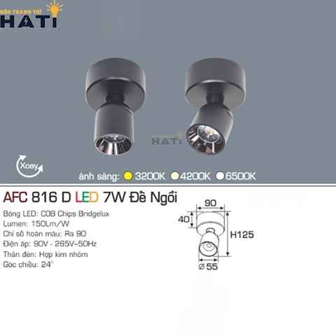 Đèn rọi đế ngồi Anfaco AFC 816 màu trắng - đen 7w
