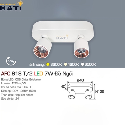 Đèn rọi đế ngồi Anfaco AFC 818 màu trắng - đen 7w